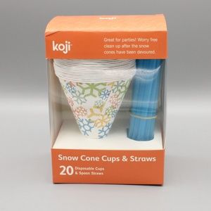 New snow cone cups & straw 240 cones Read Bellow